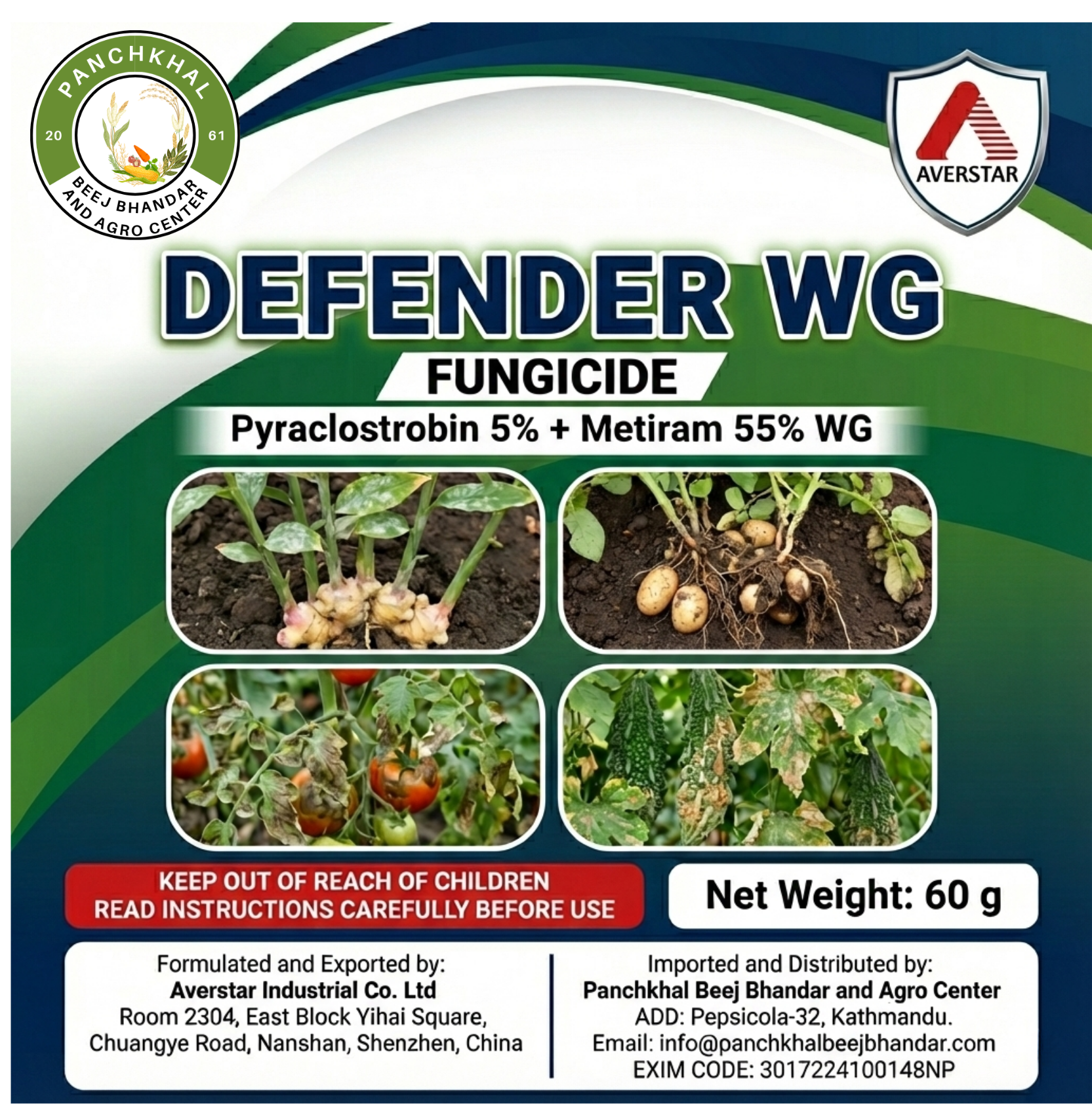 Defender WG (Pyraclostrobin 5% + Metiram 55% WG)